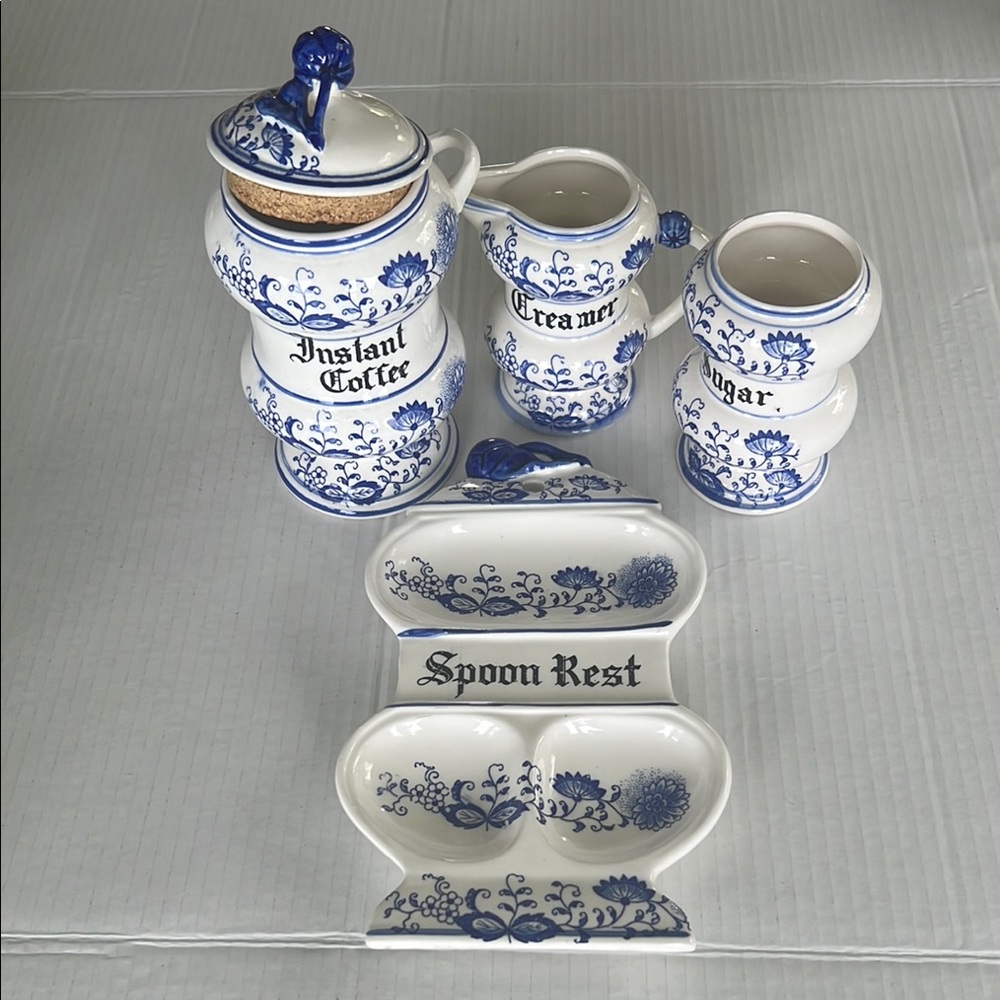 Classic Blue and White Coffee & Tea Accessories Set